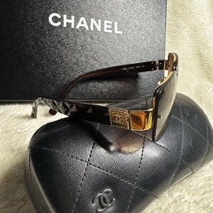 Authentic CHANEL Black and Gold Eyewear